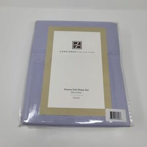 Concierge Collection Queen 6 Pc Soft Sheet Set Lavender Bedding Microfiber New